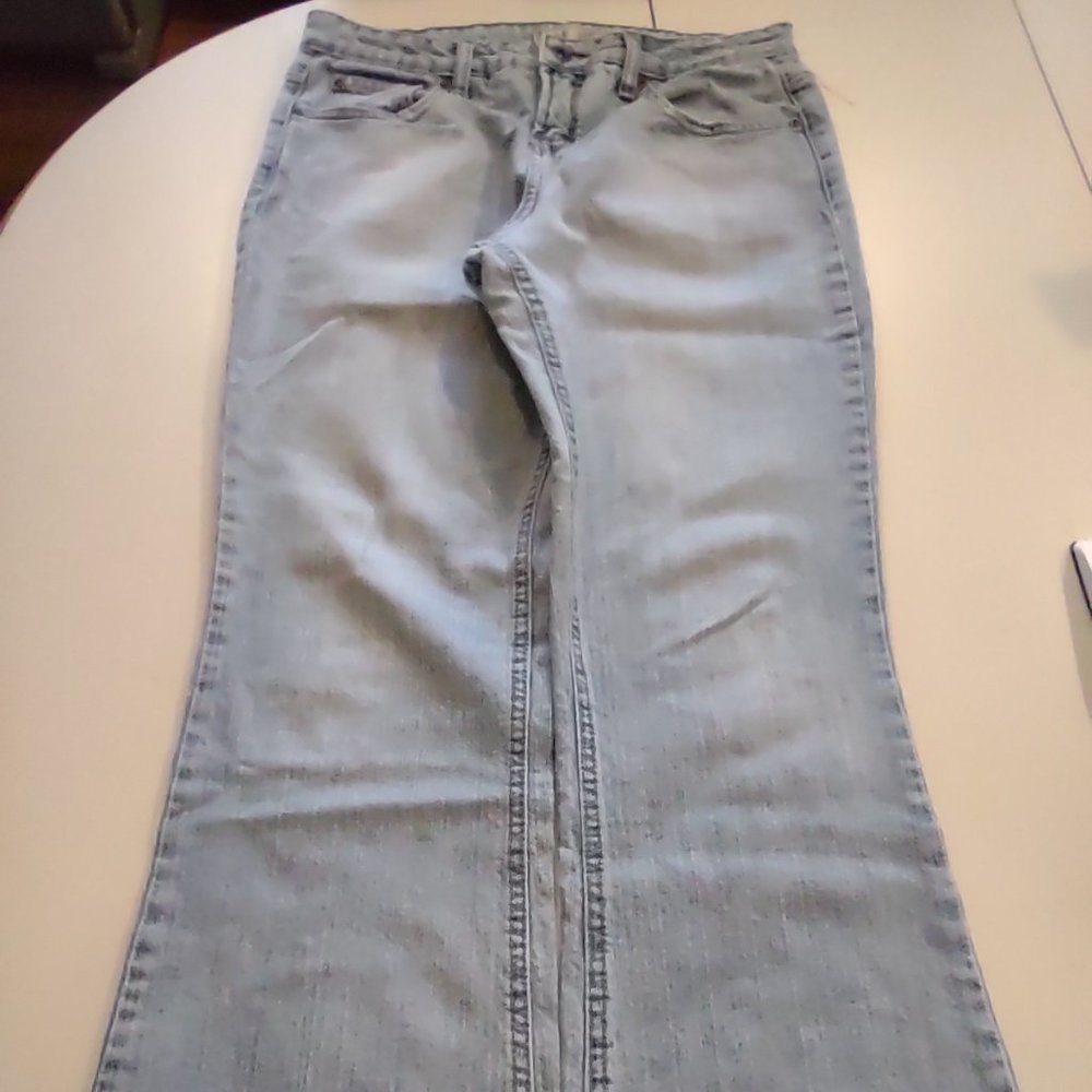 L. E. I. BLUE DENIM JEANS 5 POCKET SOPHIA HIPHUGGERWOMN'S SIZE 9